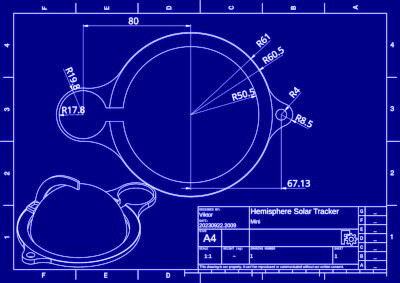 Drawing of Hemisphere Solar Tracker<